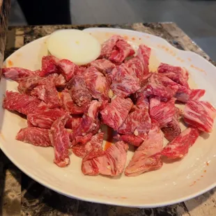 Marinated prime beef