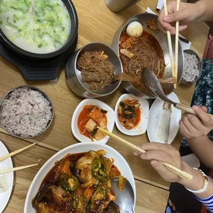 sullungtang + nengmyeong + braised codfish