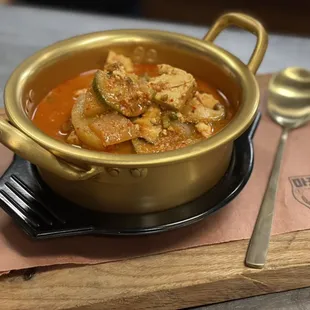 Doengjang Jjigae Hearty and Spicy Fermented Bean Paste Soup with Tofu and Vegtables