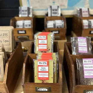 boxes of coffee and chocolate