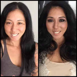 Before and after.   Leigh is amazing with hair and make up!