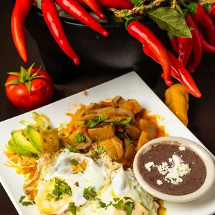 a plate of mexican food