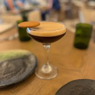 Spiced Espresso Martini $19 Tito's vodka, Kahlúa, espresso, spiced cocoa