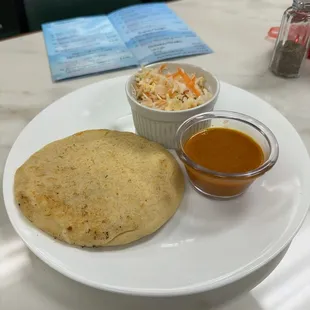 Cheese Stuffed Papusa with an Amazing Relleno Style Sauce