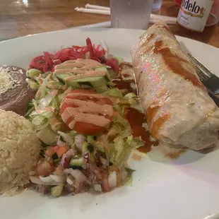 a plate of mexican food