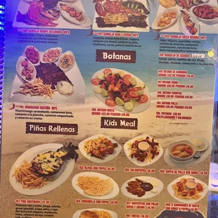 Combinaciónes para compartir en familia o amigos . Menú infantil .