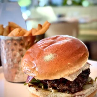 MARA BURGER* Melted Feta, Tomato Ezme, Little Gems, Pickled Onions 24