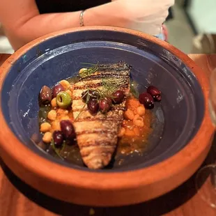 Catch of the Day - MOI! Had to get this fish as it's hardly on the menu nowadays. Cooked tagine style which made the fish even softer!