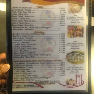 Menu Side 2