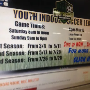 Youth league registration has started !! Get your team in !