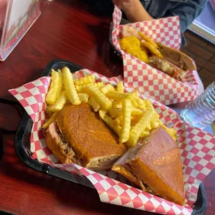 a sandwich and french fries