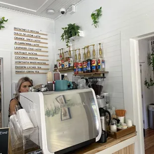 a woman behind the counter