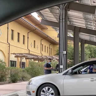 Curbside COVID-19 test with nasal swab