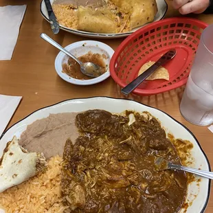 Chicken Guatemalan Pipian and Jumbo Chicken Chimichanga