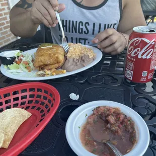 Jumbo beef chimichanga