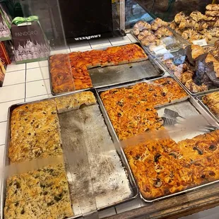 Focaccia for sale at Mara&apos;s Italian Pastry in San Francisco.