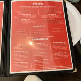 menu