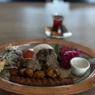 Mixed Grill Platter and Turkish Tea