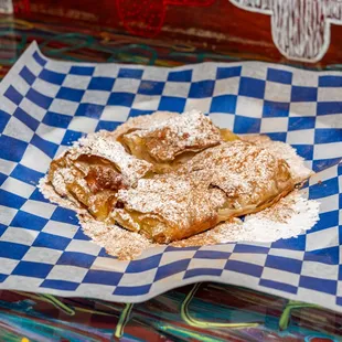 Looking for the perfect sweet and savour combo? Try our bougatsa; a creme cheese filled phyllo pie.