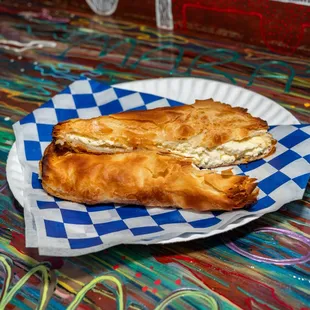 Tyropita: phyllo-crust pie with feta cheese-mix.
vegetarian