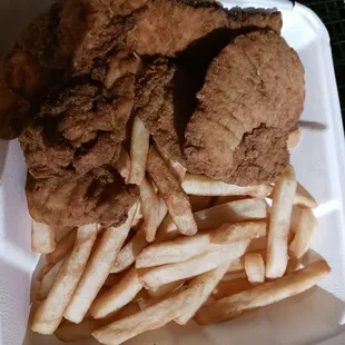 fried chicken and french fries