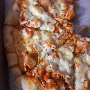 a half eaten pizza