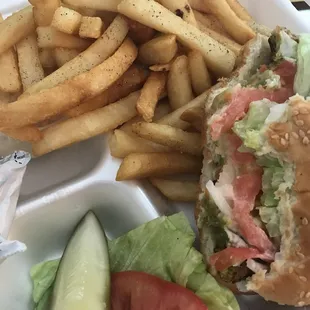 Sorry, I started eating my veggie burger before I took this picture...I was hungry. It was very good.