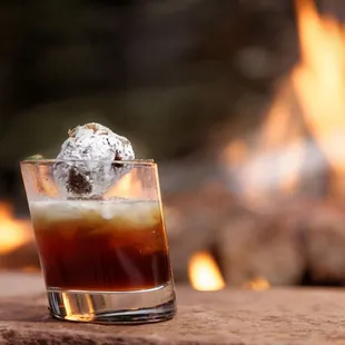 The Dude with a donut at the fire-pit