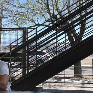 Watching the Railrunner pass by.