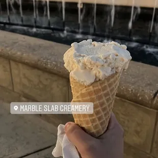 Butter pecan waffle cone