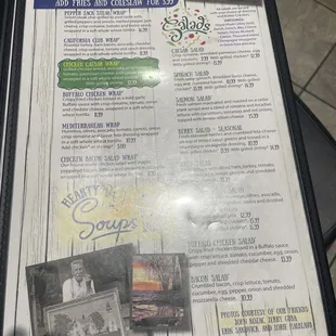 Dinner menu
