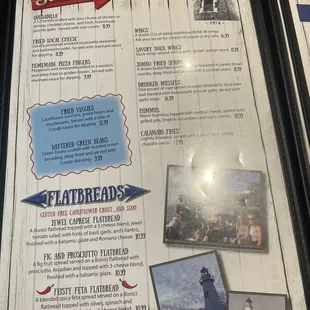 Dinner menu