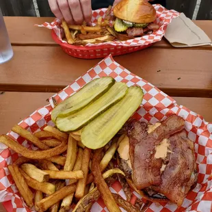 Peanut Butter Bacon Pickle Burger