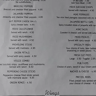 menu