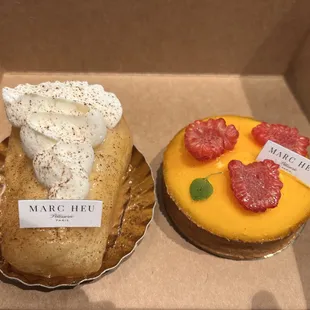 baba au rhum and passionfruit tart