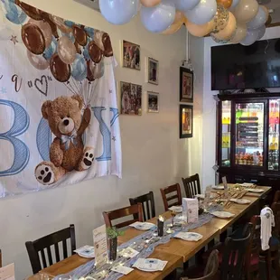 a table set for a baby shower