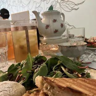 Turkey panini and coke/hot tea