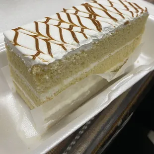 Tres Leches cake slice