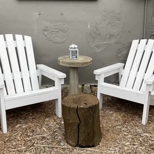 Solid, painted 2-by Aderondack chairs