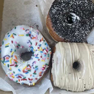 three different donuts