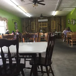 Inside is open and clean
