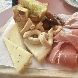 Cheese and prosciutto plate