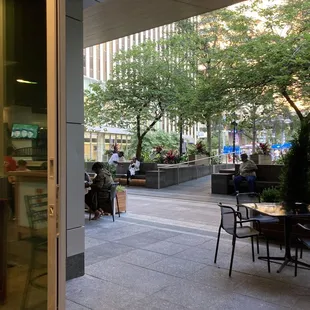 View of Fountain Square from inside