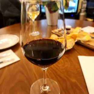 a glass of wine