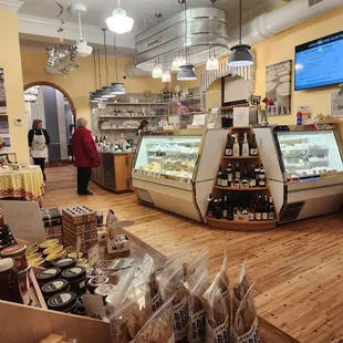 a display of cheese products