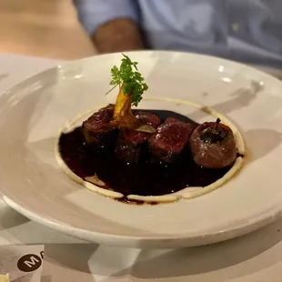 Venison. Prepared nicely with port sauce