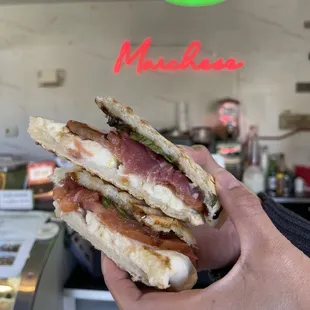 Abruzzo panini (tomato, fresh mozzarella, prosciutto)