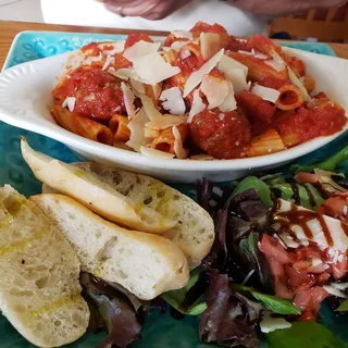 Rigatoni with Meatball and Tomato Sauce