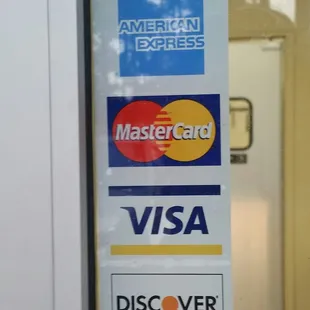 credit cards on a door