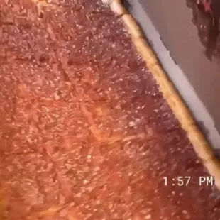 a pizza being prepared